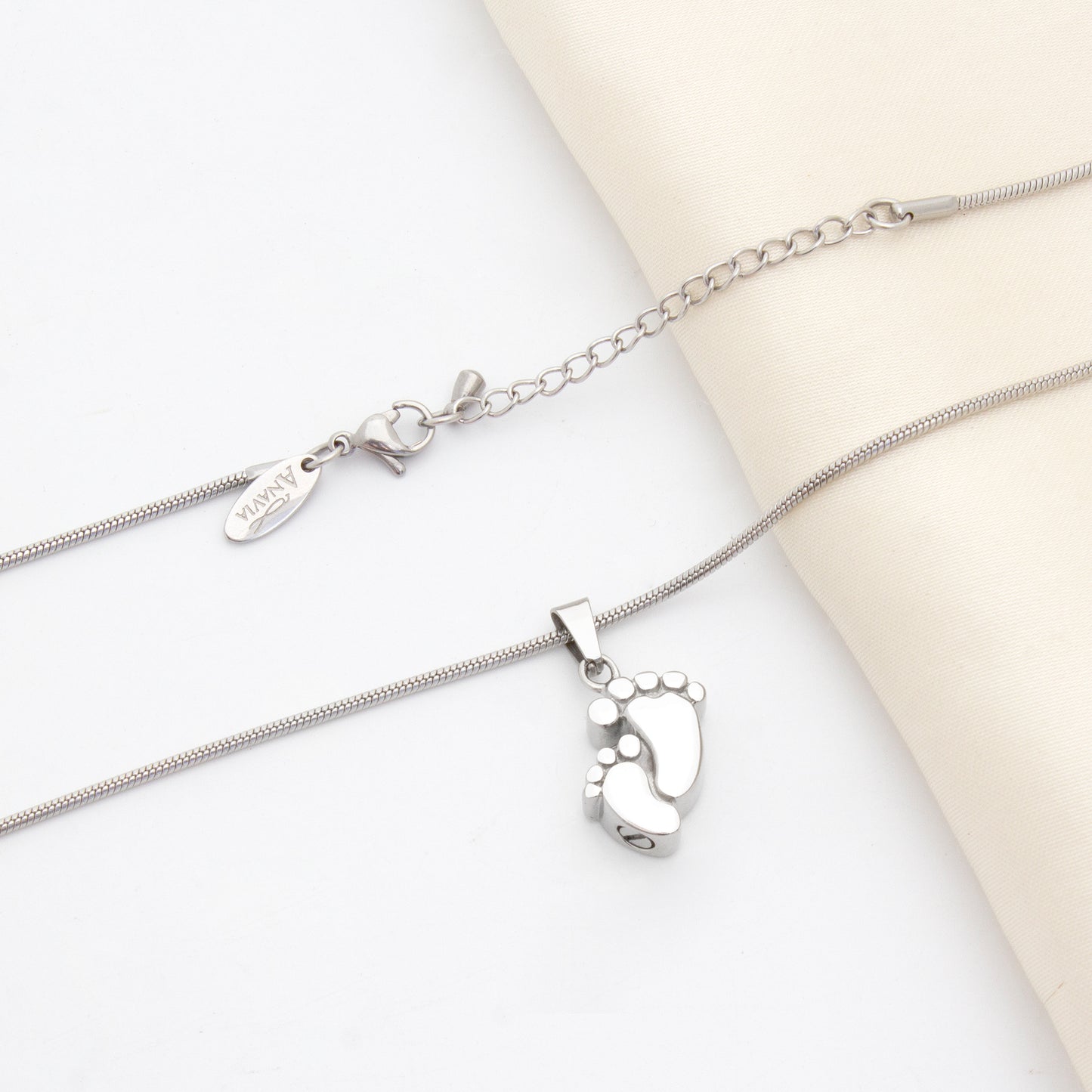 "In Memory of Your Baby" Baby Foot Memorial Necklace