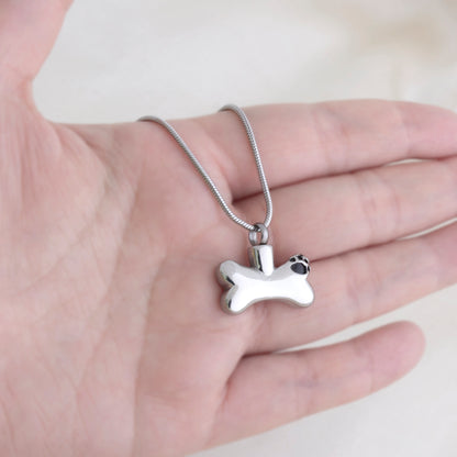 The Best Memory of Your Loyal Friend Dog Bone Pet Ashes Holder Necklace