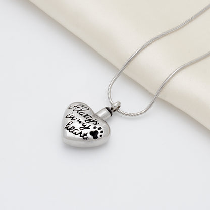 "The Best Memory of your Loyal Friend" Always in My Heart Pet Memorial Necklace