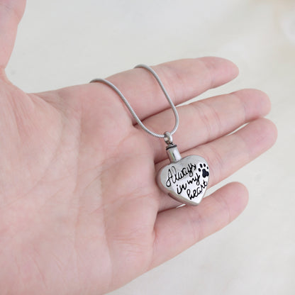 "The Best Memory of your Loyal Friend" Always in My Heart Pet Memorial Necklace