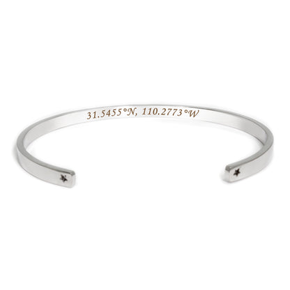 Personalized Inspirational Bracelets, Custom Engraved Name Mantra Quote Any, Stainless Steel Cuff Bangle Bracelet for Her