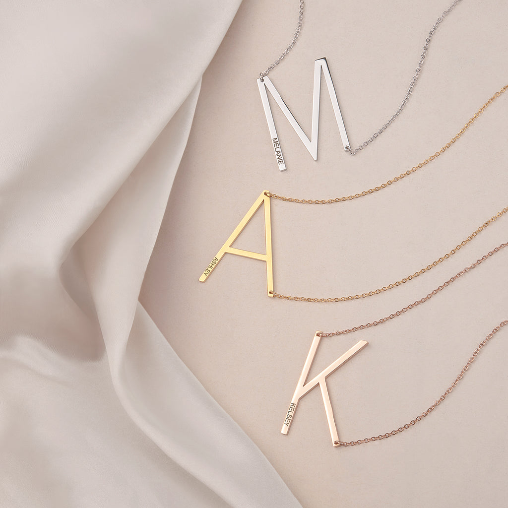Large Letter Initial Necklace