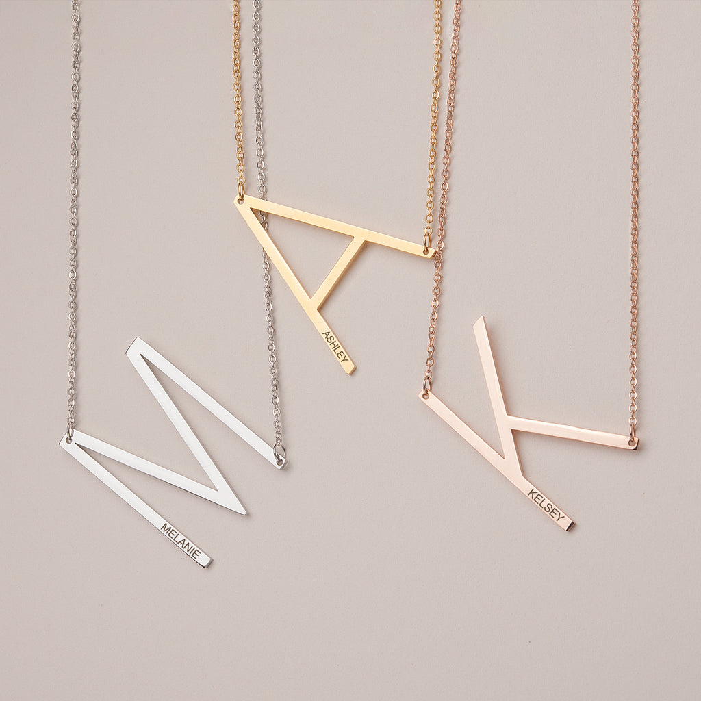 Large Letter Initial Necklace