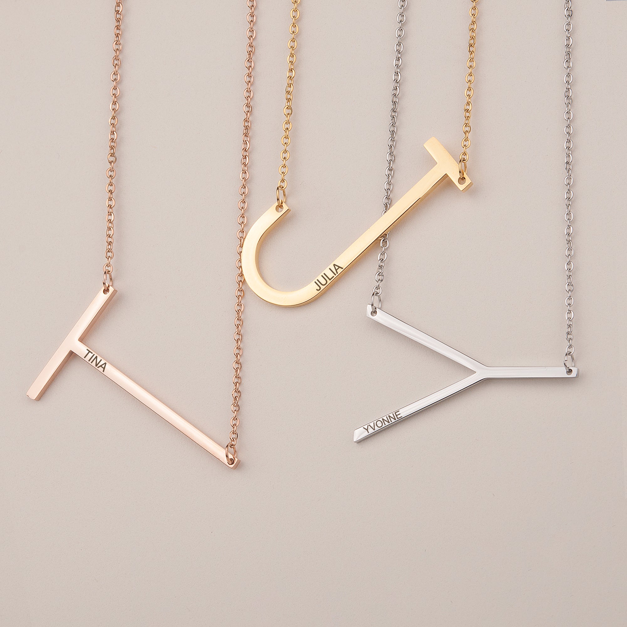 Large Letter Initial Necklace