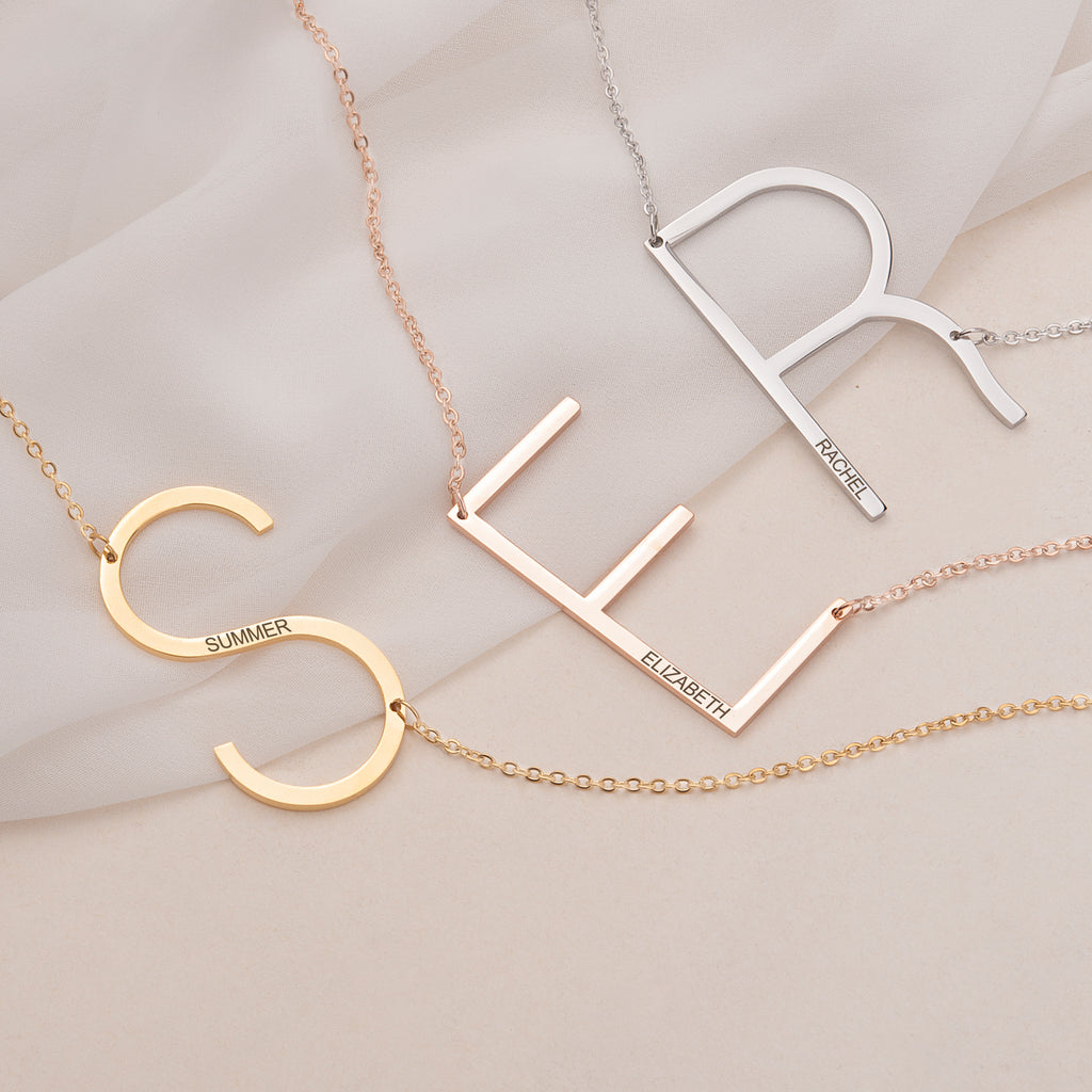 Large Letter Initial Necklace