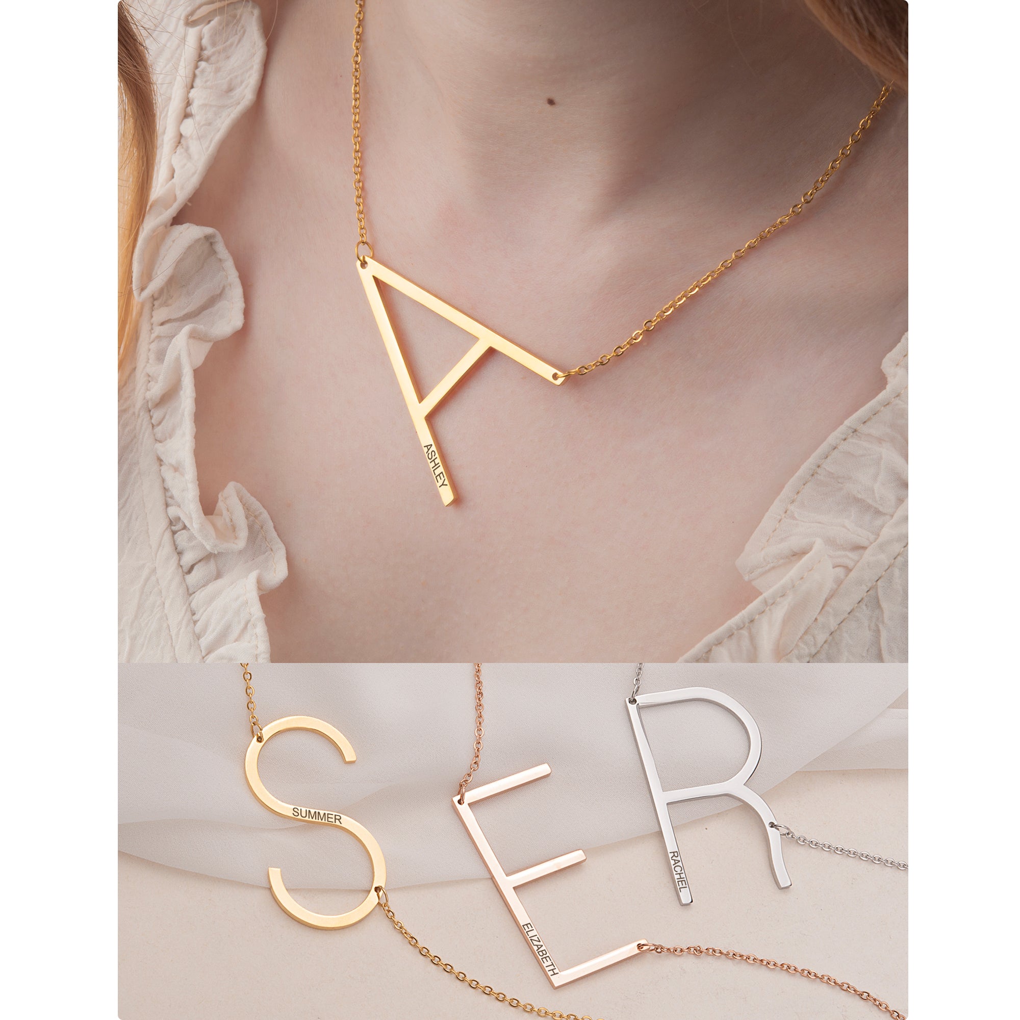 Large Letter Initial Necklace