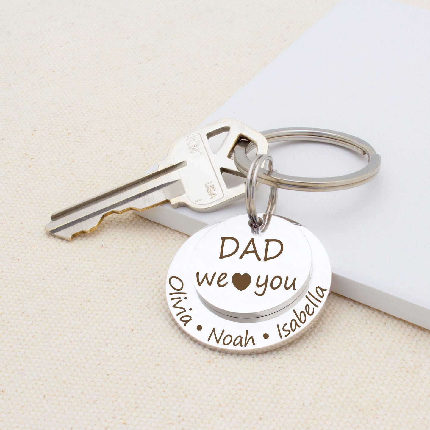 Custom Father's Day Messages Key Chain