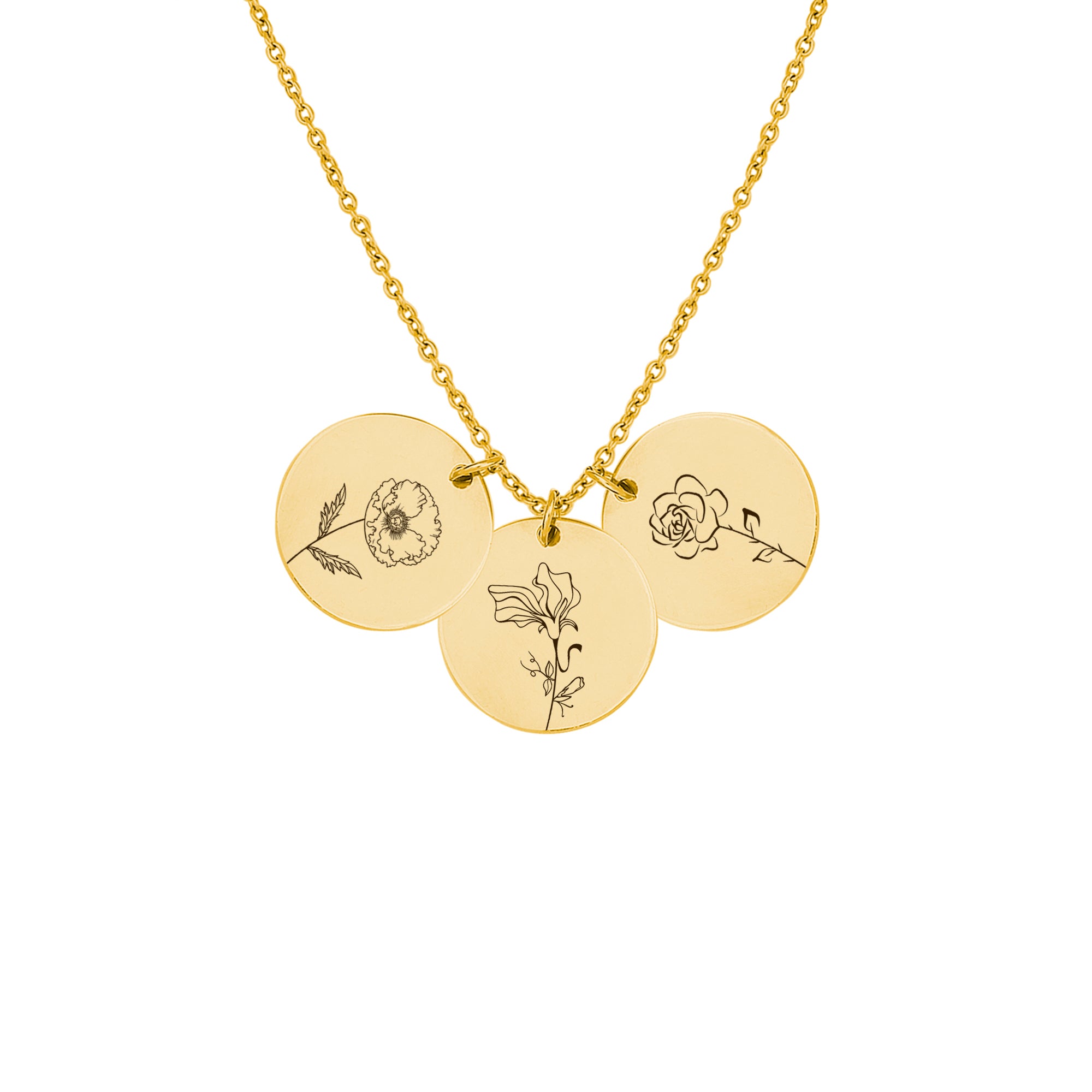 Birth Flower Charm Necklace
