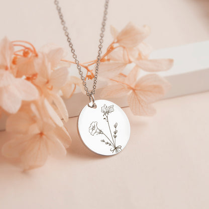 Birth Flower Bouquet Necklace