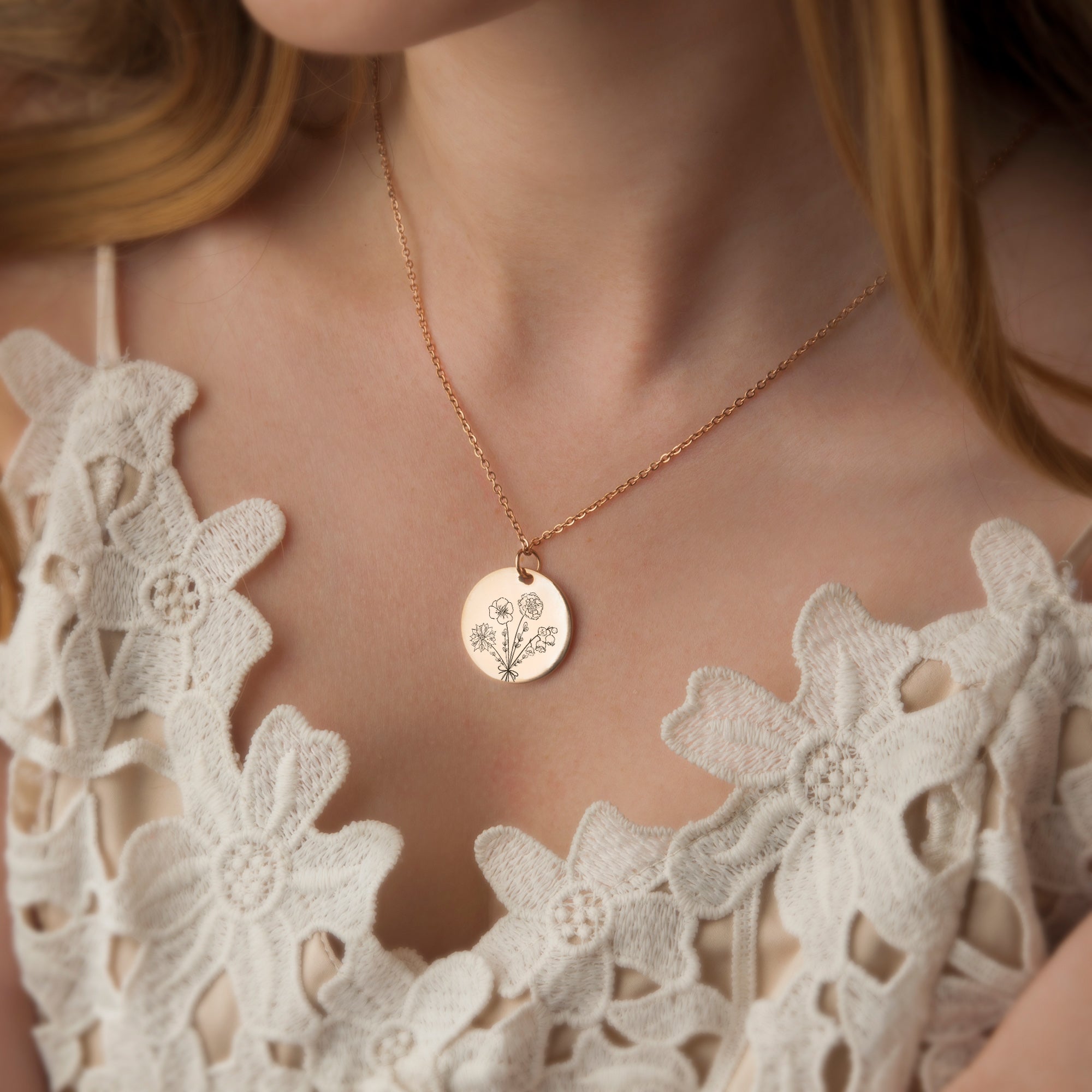 Round Half Moon Oval Disc Necklaces, Initials Disc Necklace - Stamp and  Shine | 2