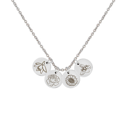 Mini Birth Flower Disc Necklaces