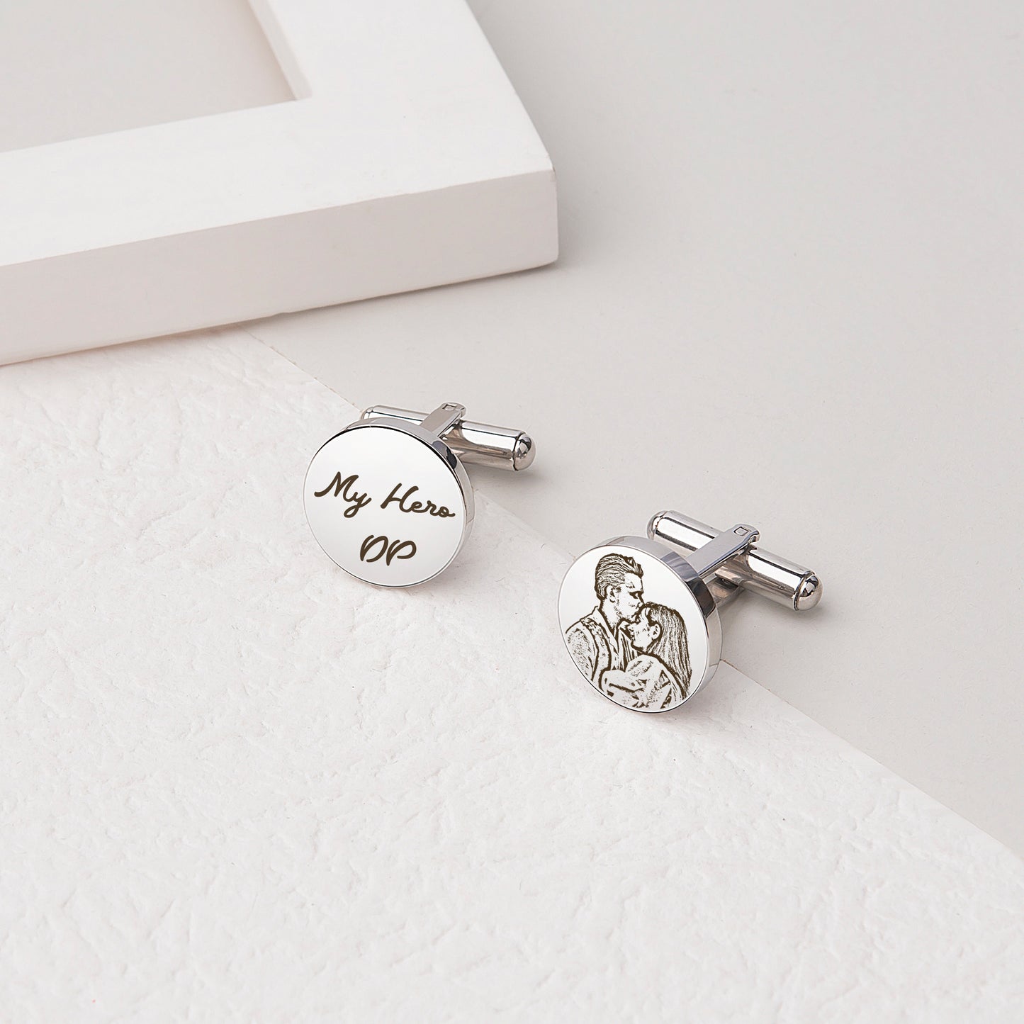 Stainless Steel Round Cuff Links