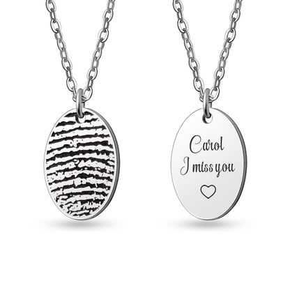 Actual Fingerprint Oval Necklace