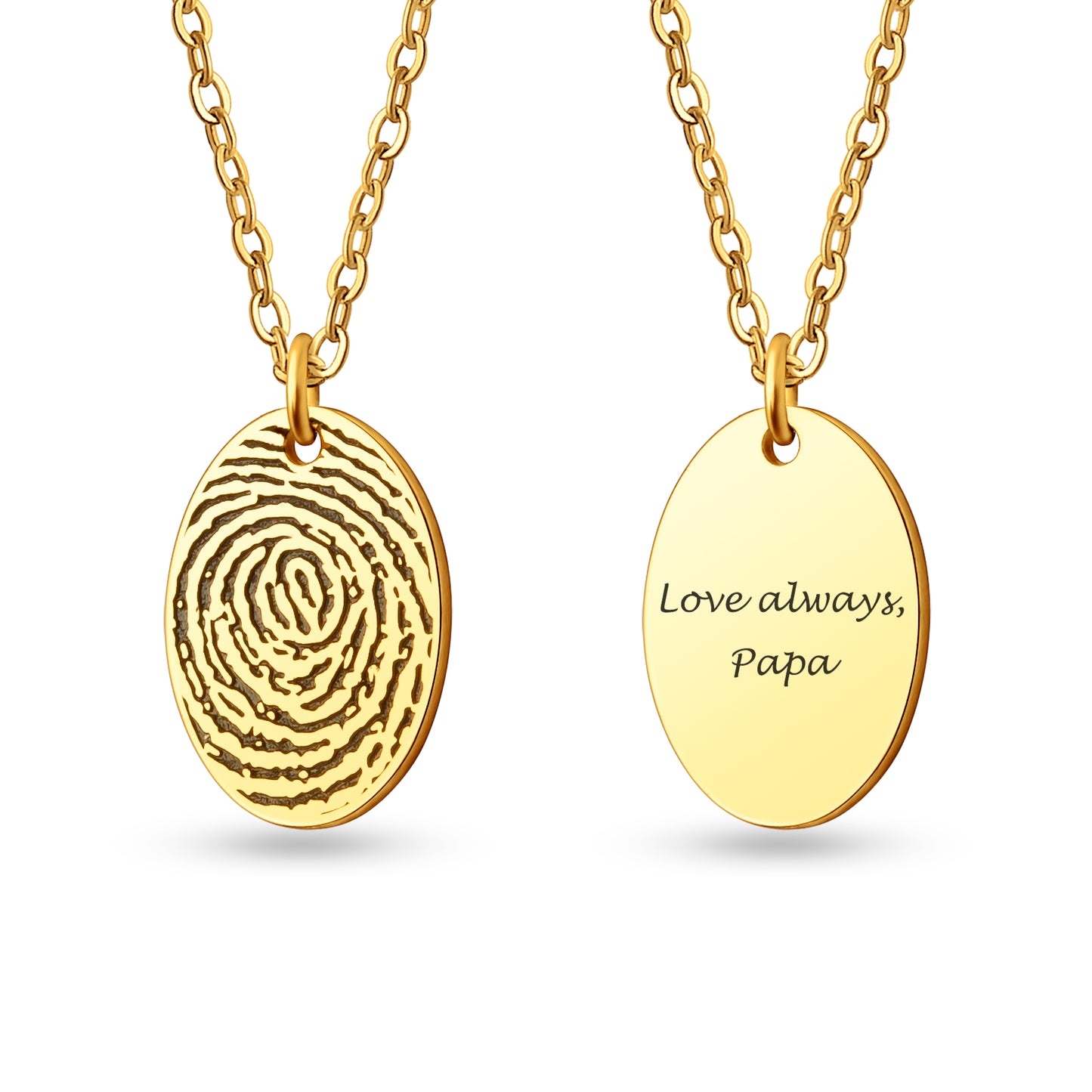 Actual Fingerprint Oval Necklace