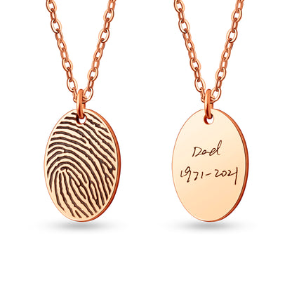 Actual Fingerprint Oval Necklace