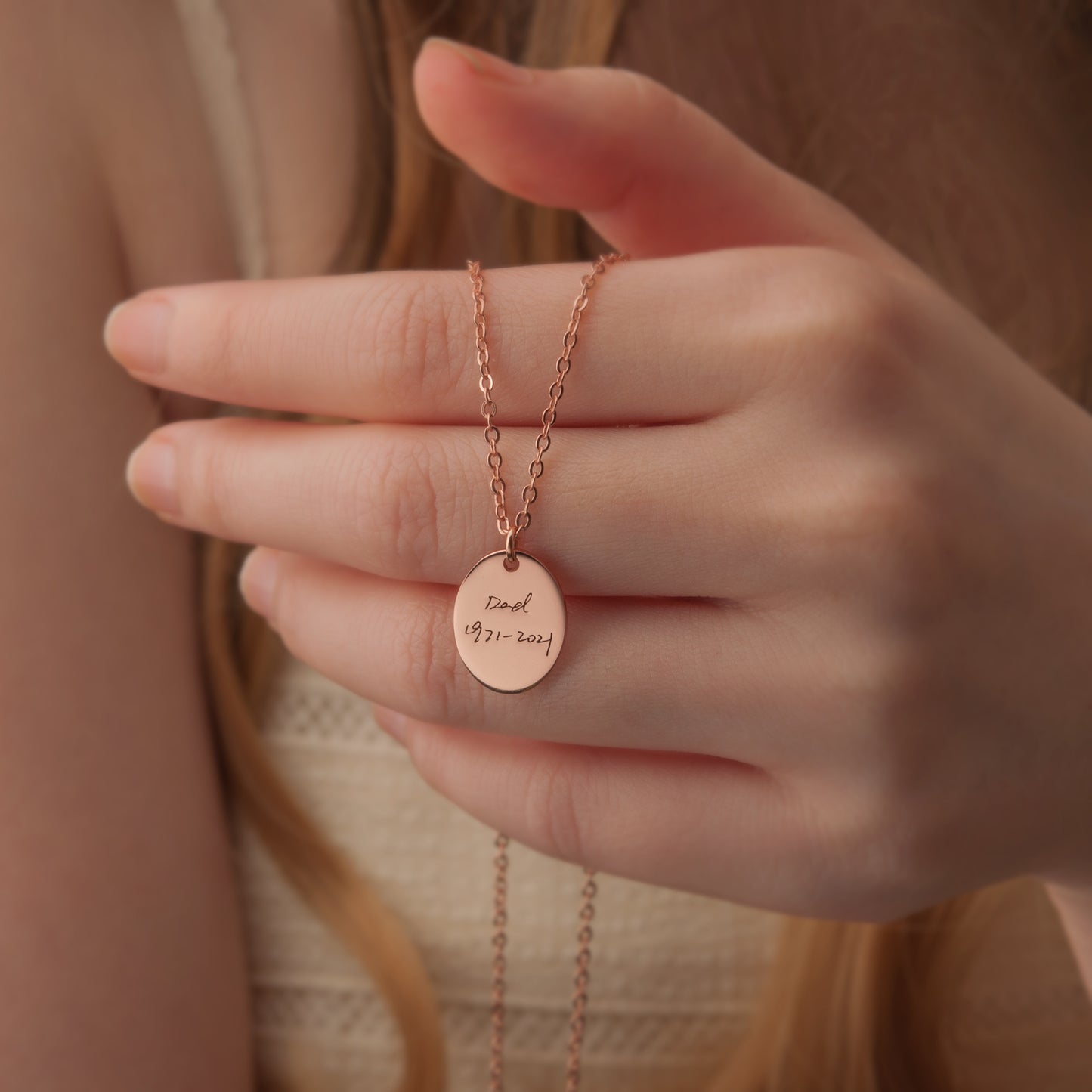 Actual Fingerprint Oval Necklace