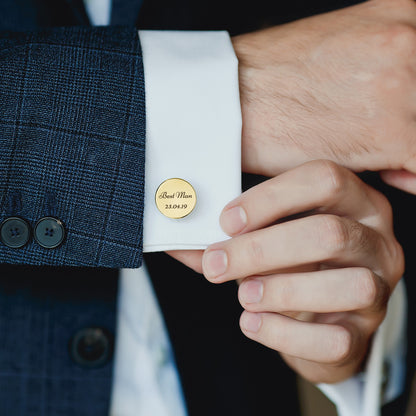 Personalized Picture and Text Cuff Link and Tie Clip Wedding Groomsmen Gift