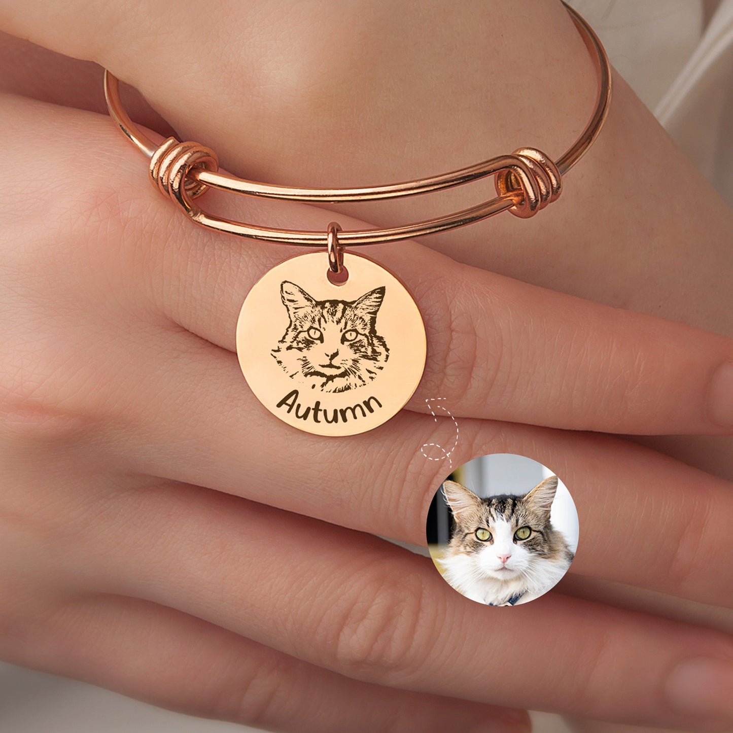 Pet Portrait Charm Adjustable Bracelet