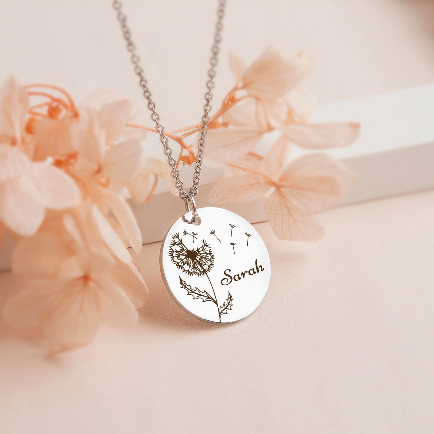 Birth Flower and Name Necklace