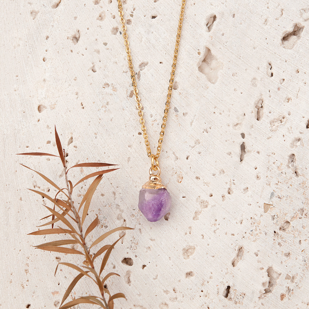 Irregular Shape Raw Birthstone Necklace