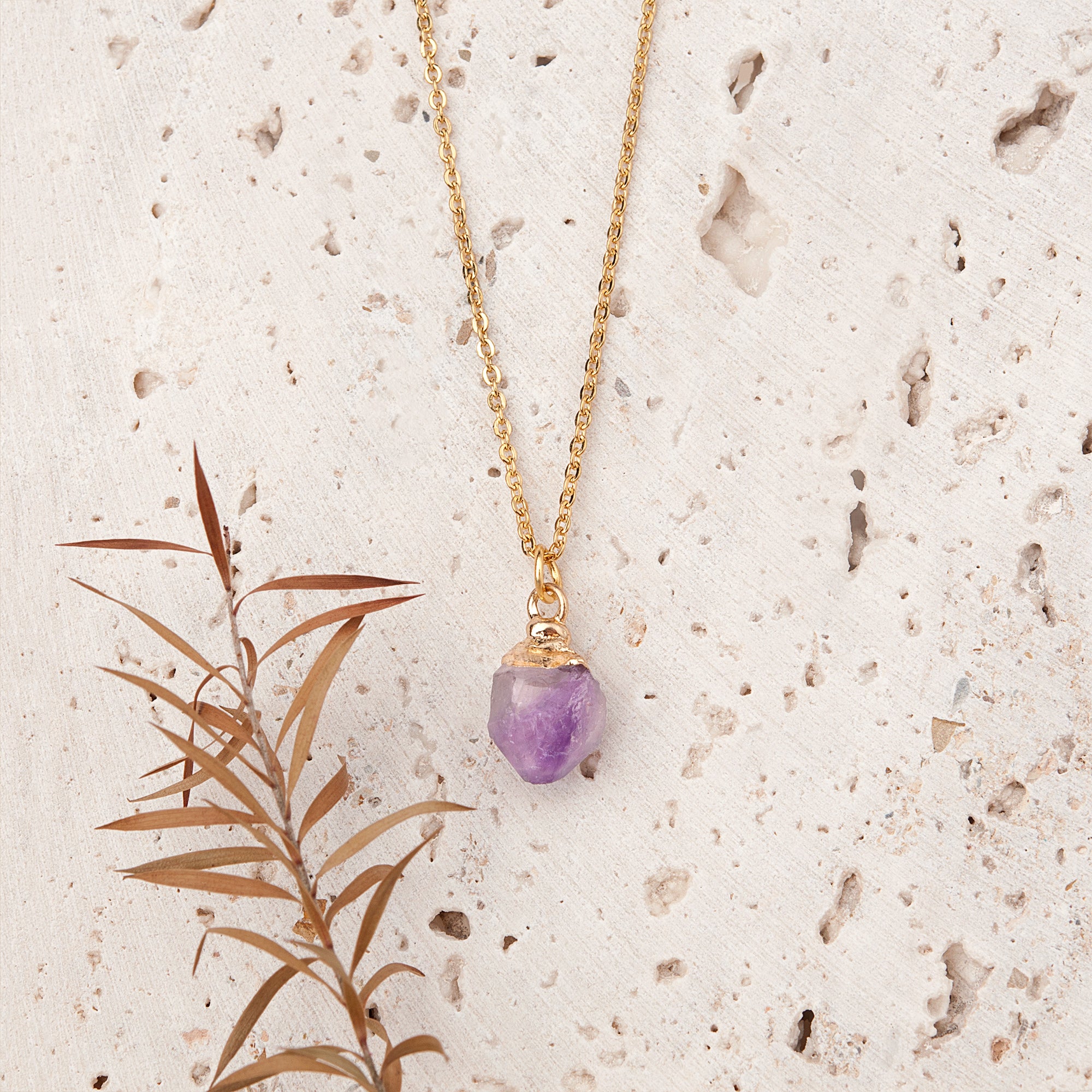 Irregular Shape Raw Birthstone Necklace