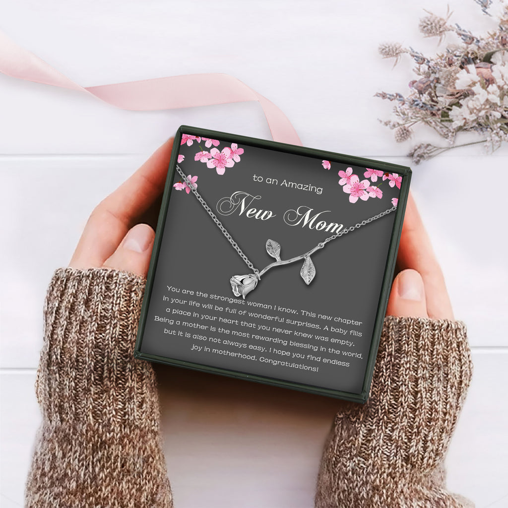 "To An Amazing New Mom" Rose Bracelet Gift Set
