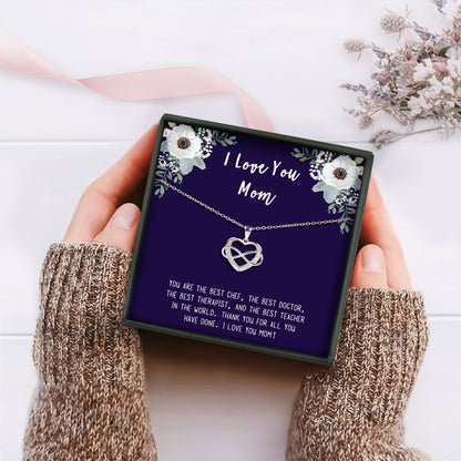 "To an Amazing New Mom" Card and 925 Sterling Silver Infinity Heart Necklace