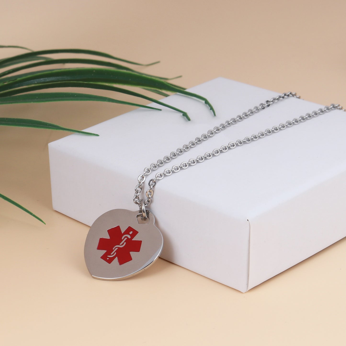 Heart Medical Alert ID Necklace