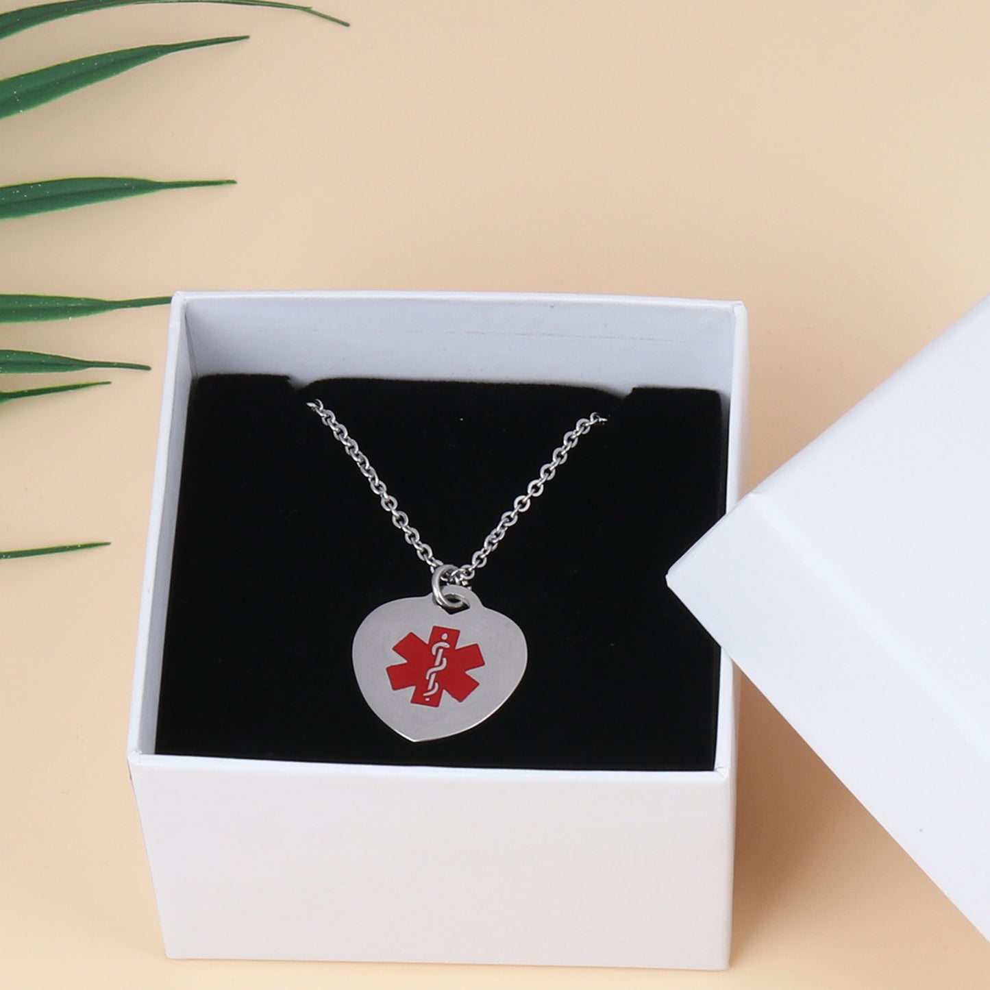 Heart Medical Alert ID Necklace