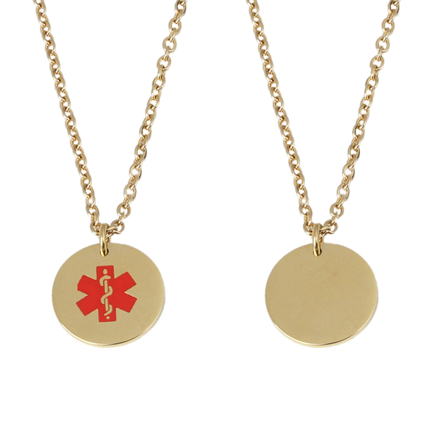 Round Medical ID Alert Necklace with Medical Card