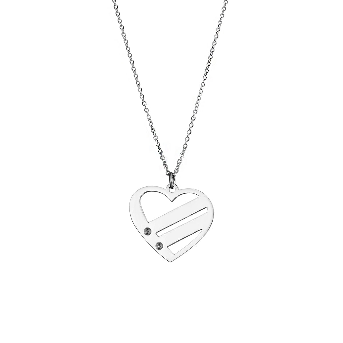 2 Name Birthstone Heart Necklace