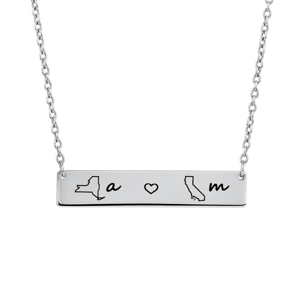 Long Distance Bar Necklace
