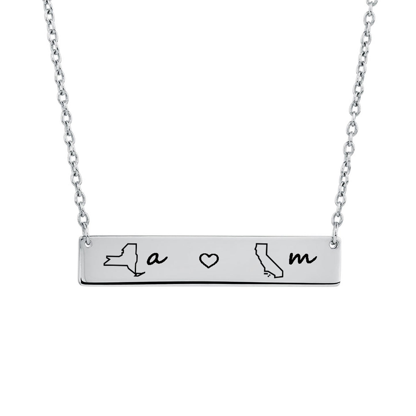 State Necklace, Personalized Long Distance Relationship Gifts for Best Friend Gifts, Birthday Gifts Necklace