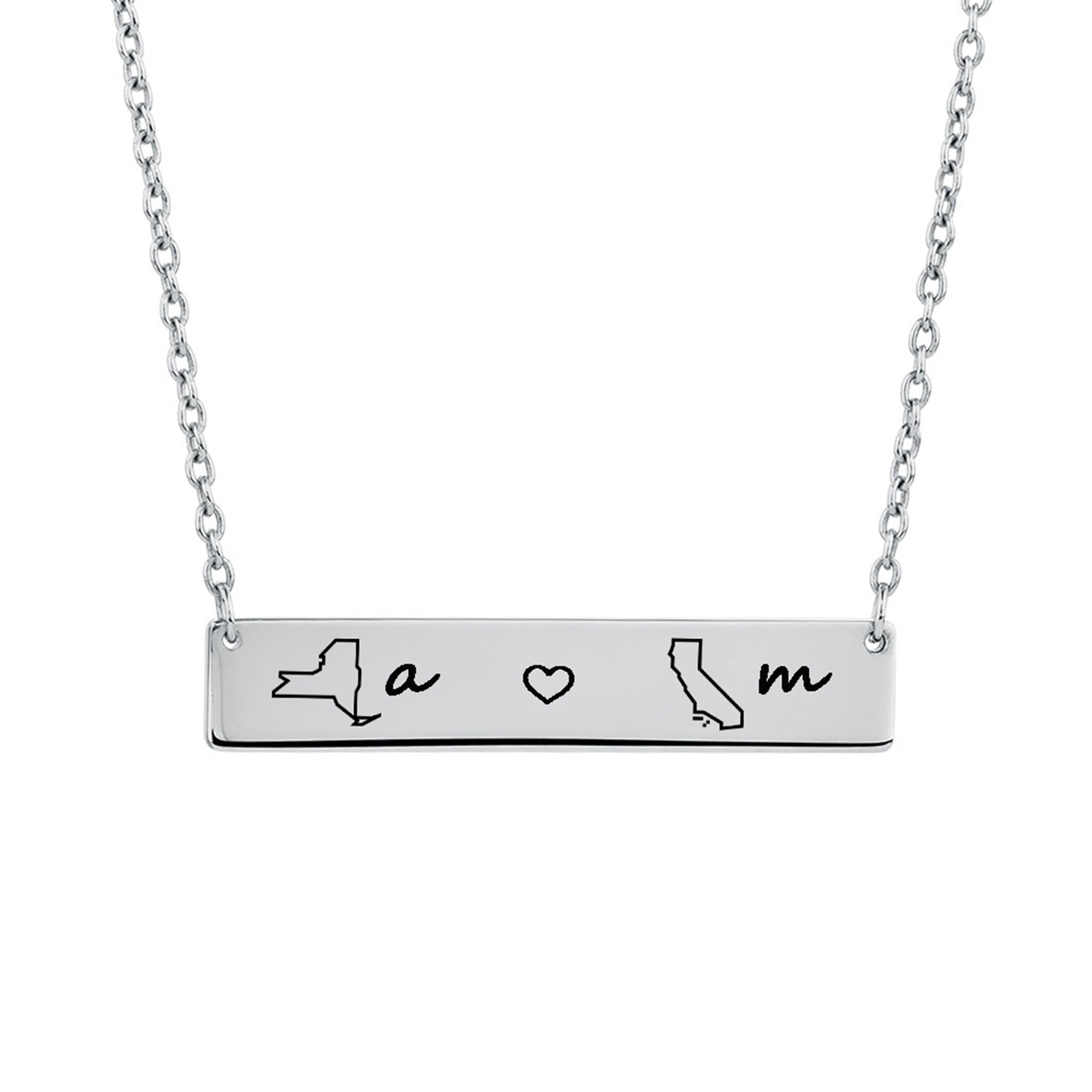 Long Distance Bar Necklace