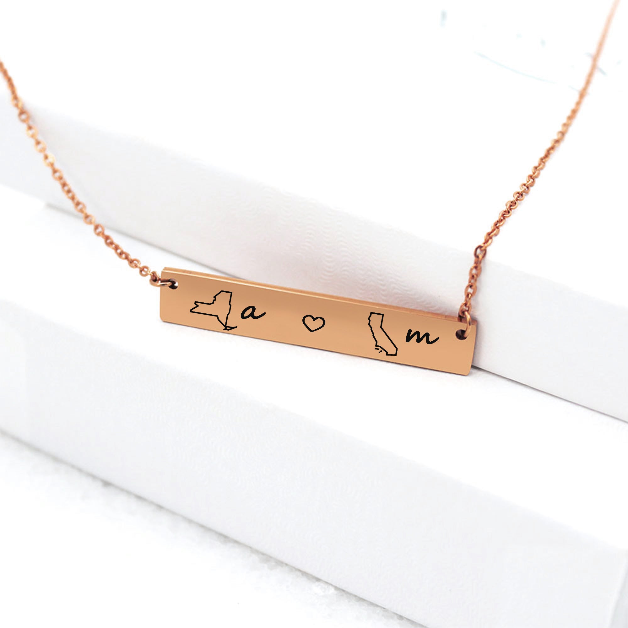 Long Distance Bar Necklace