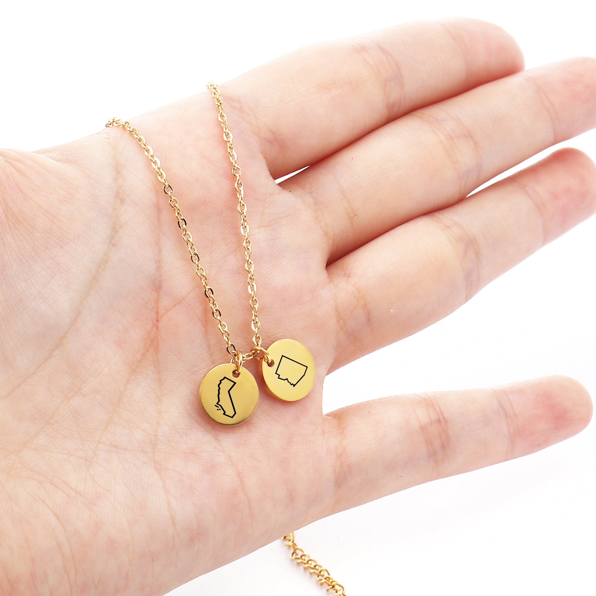 Long Distance State Mini Charm Necklace