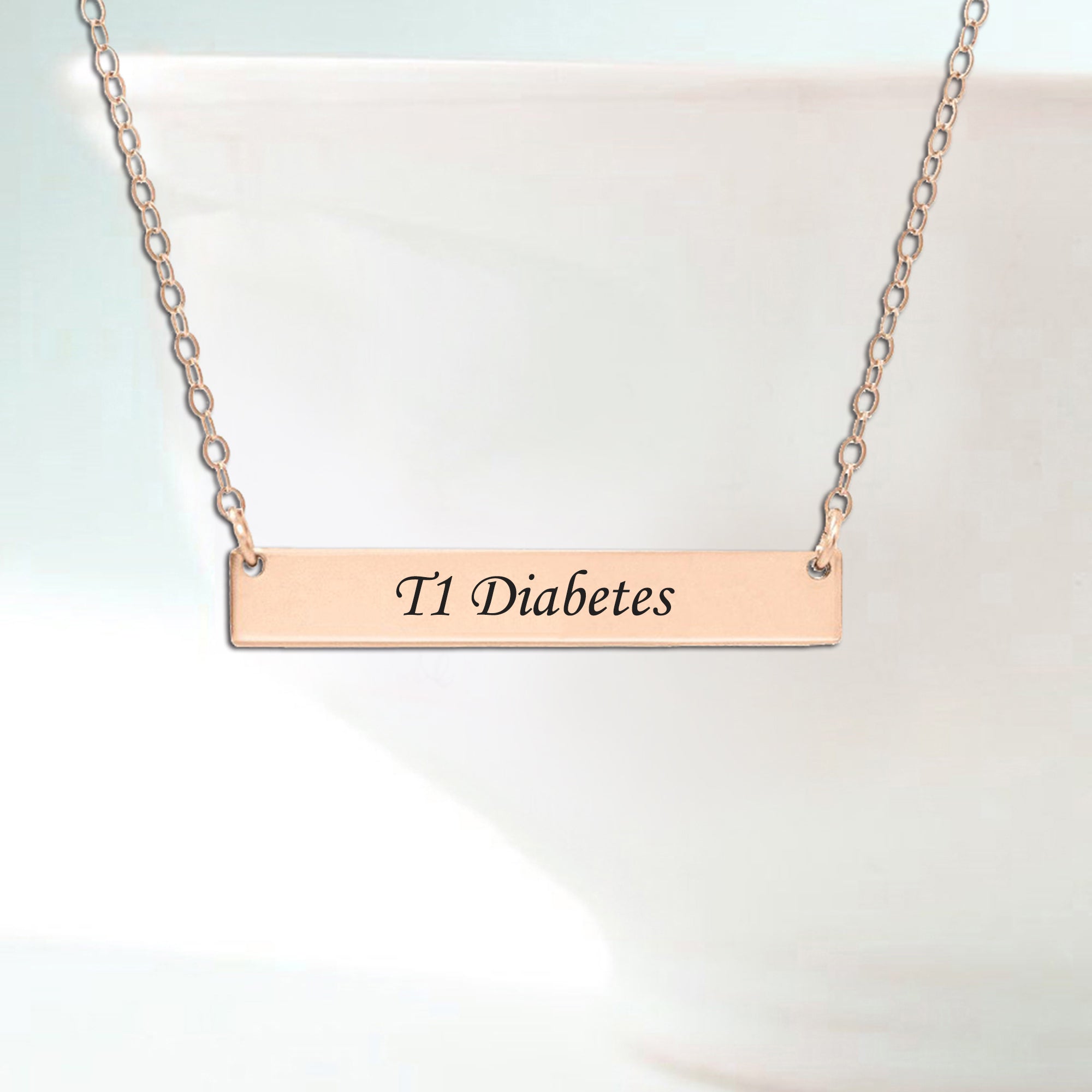 Personalized Medical Alert Bar Necklace