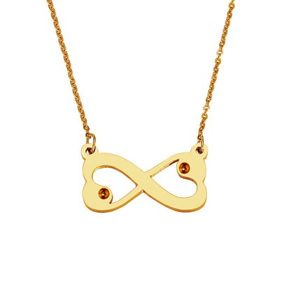 Heart Infinity Birthstone Necklace