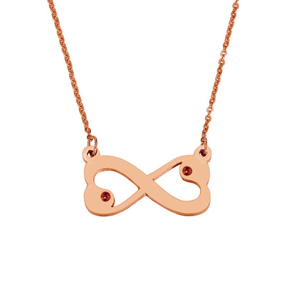 Heart Infinity Birthstone Necklace