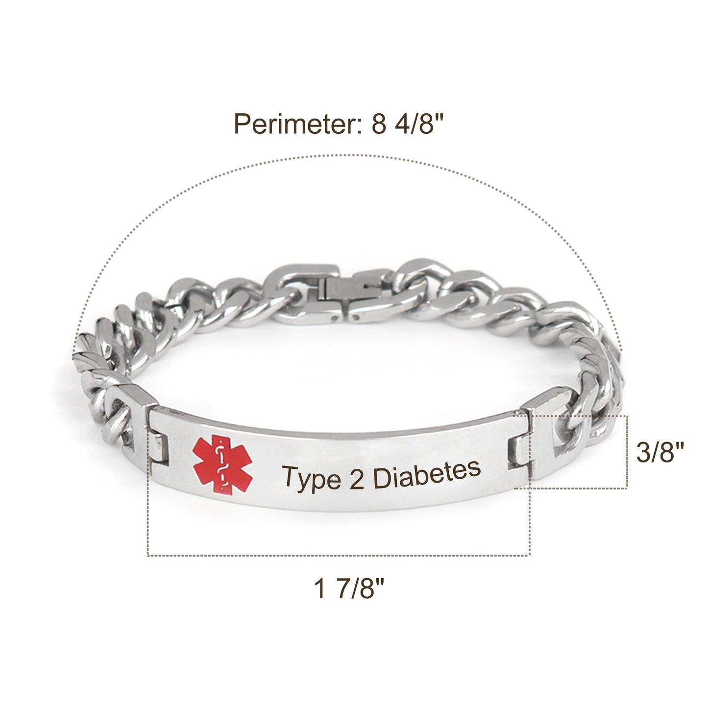 Medical Alert ID Chain Bracelet