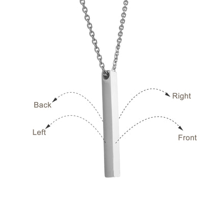 Medical Alert ID 4-Sided Bar Necklace