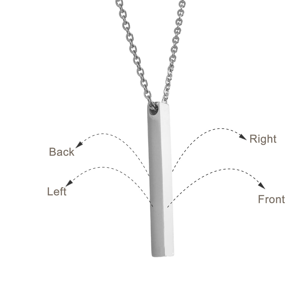 Custom 4 Sided Bar Necklace