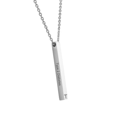 Medical ID Alert Bar Necklace with Medical Card