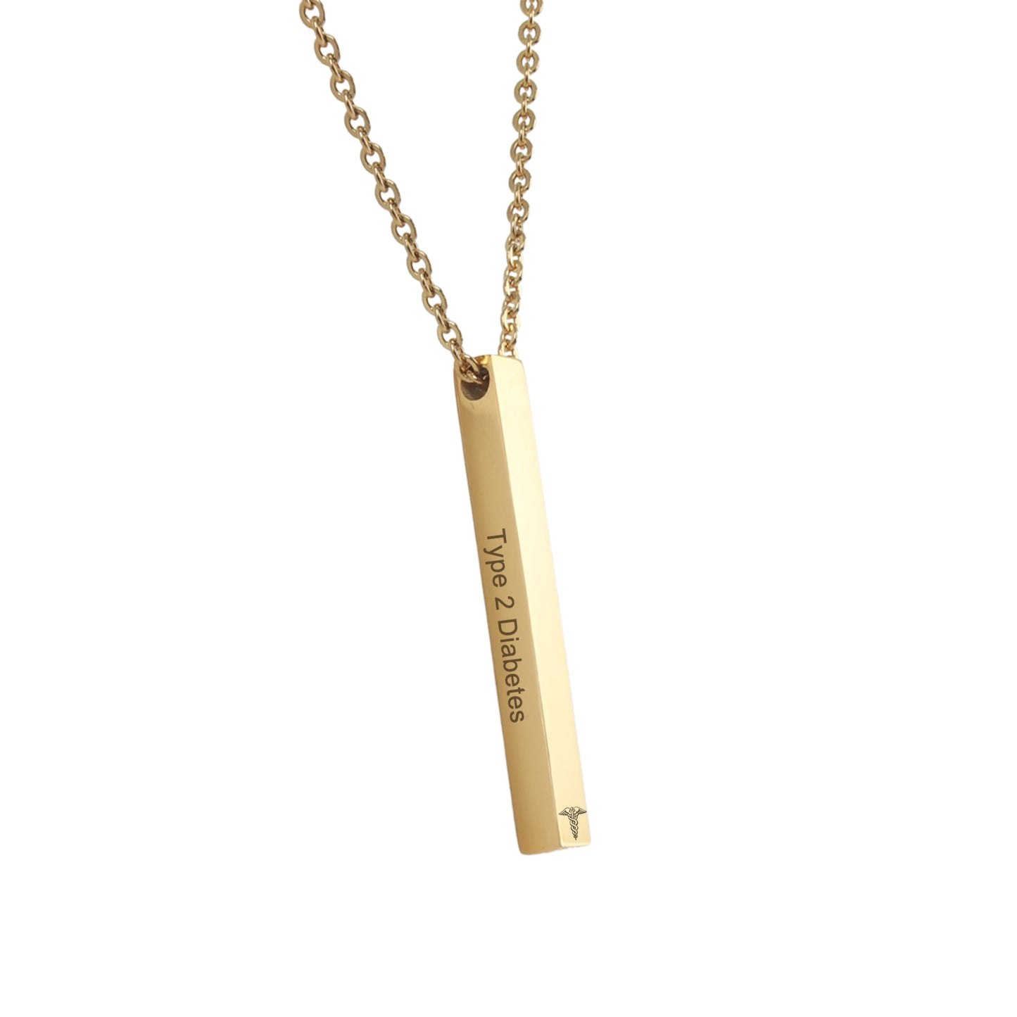 Medical ID Alert Bar Necklace with Medical Card