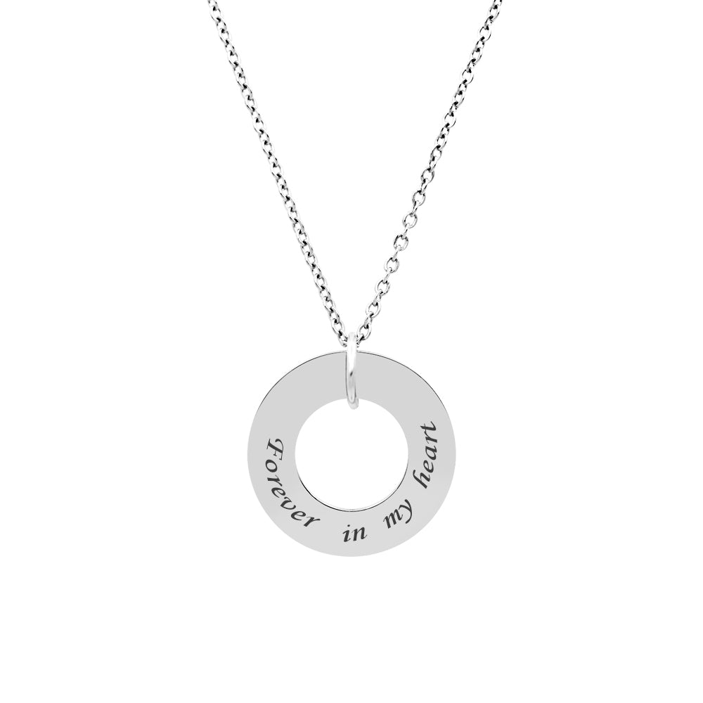 Personalized Washer Necklace,Engraving Washer Word Necklace Circle Affirmation Jewelry