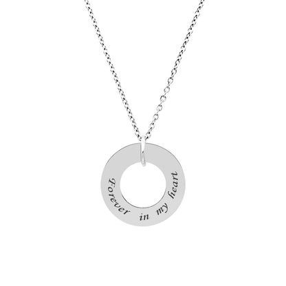 Personalized Washer Necklace,Engraving Washer Word Necklace Circle Affirmation Jewelry