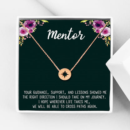 "Mentor" Card and Compass Necklace