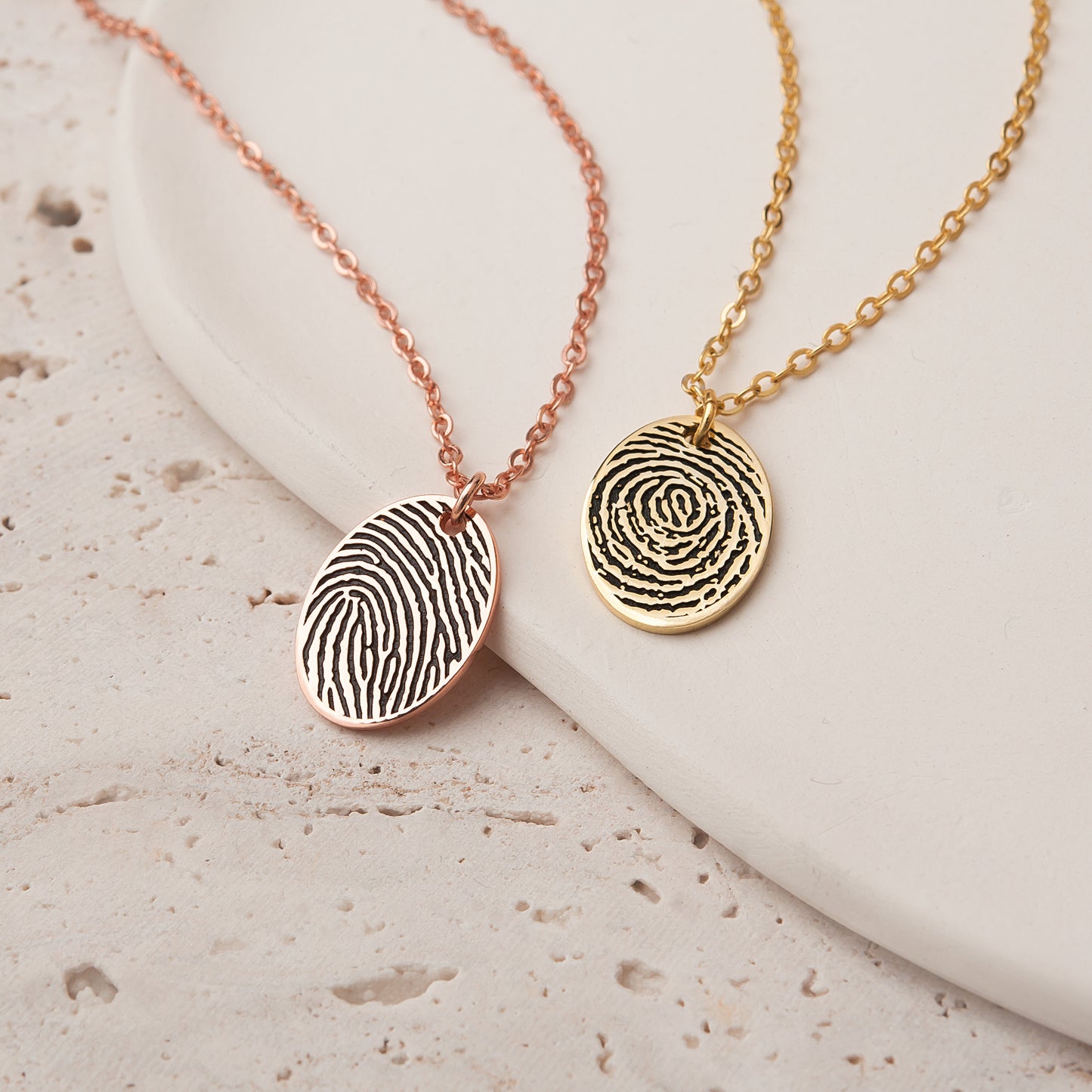 Actual Fingerprint Oval Necklace