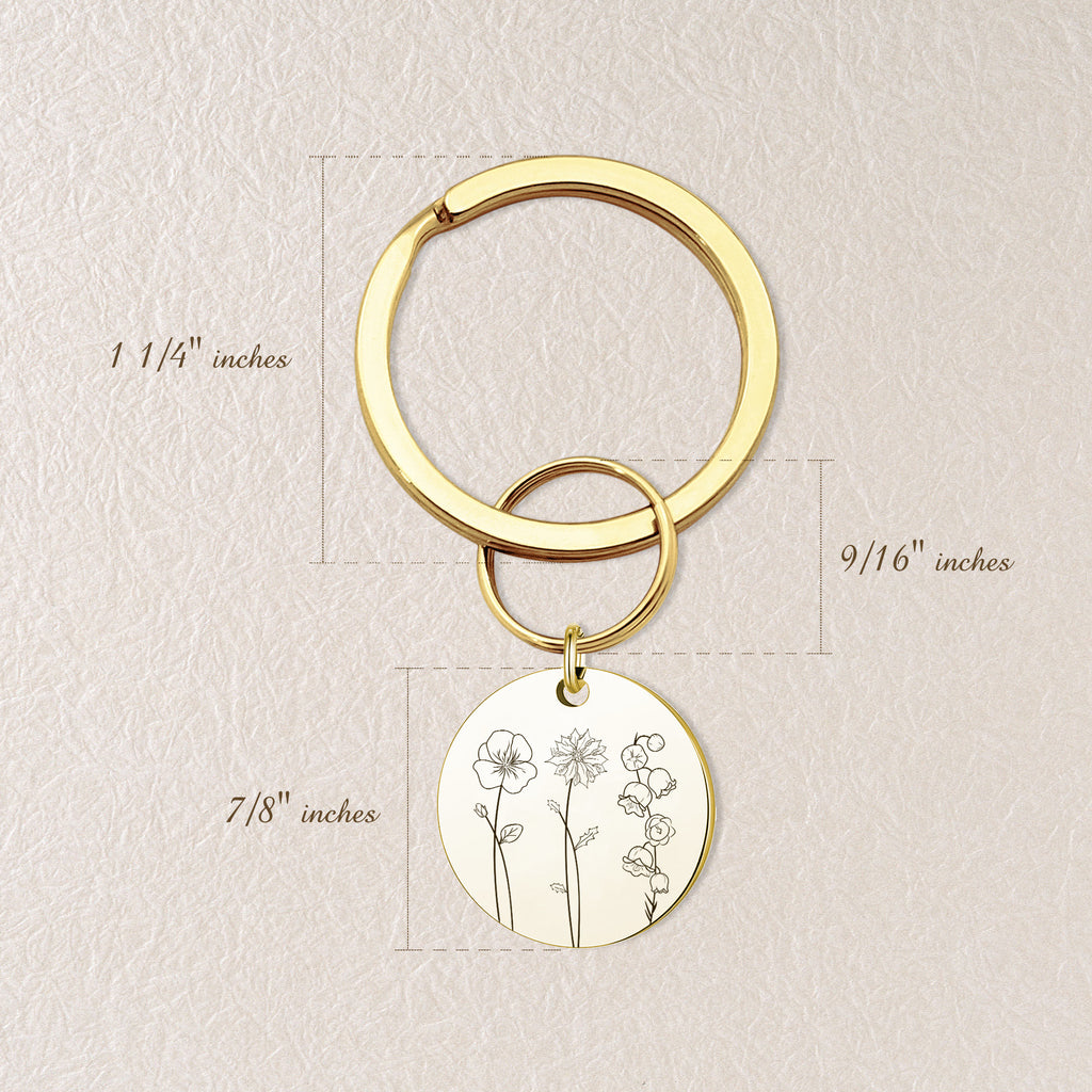 Birth Flower Garden Key Chain