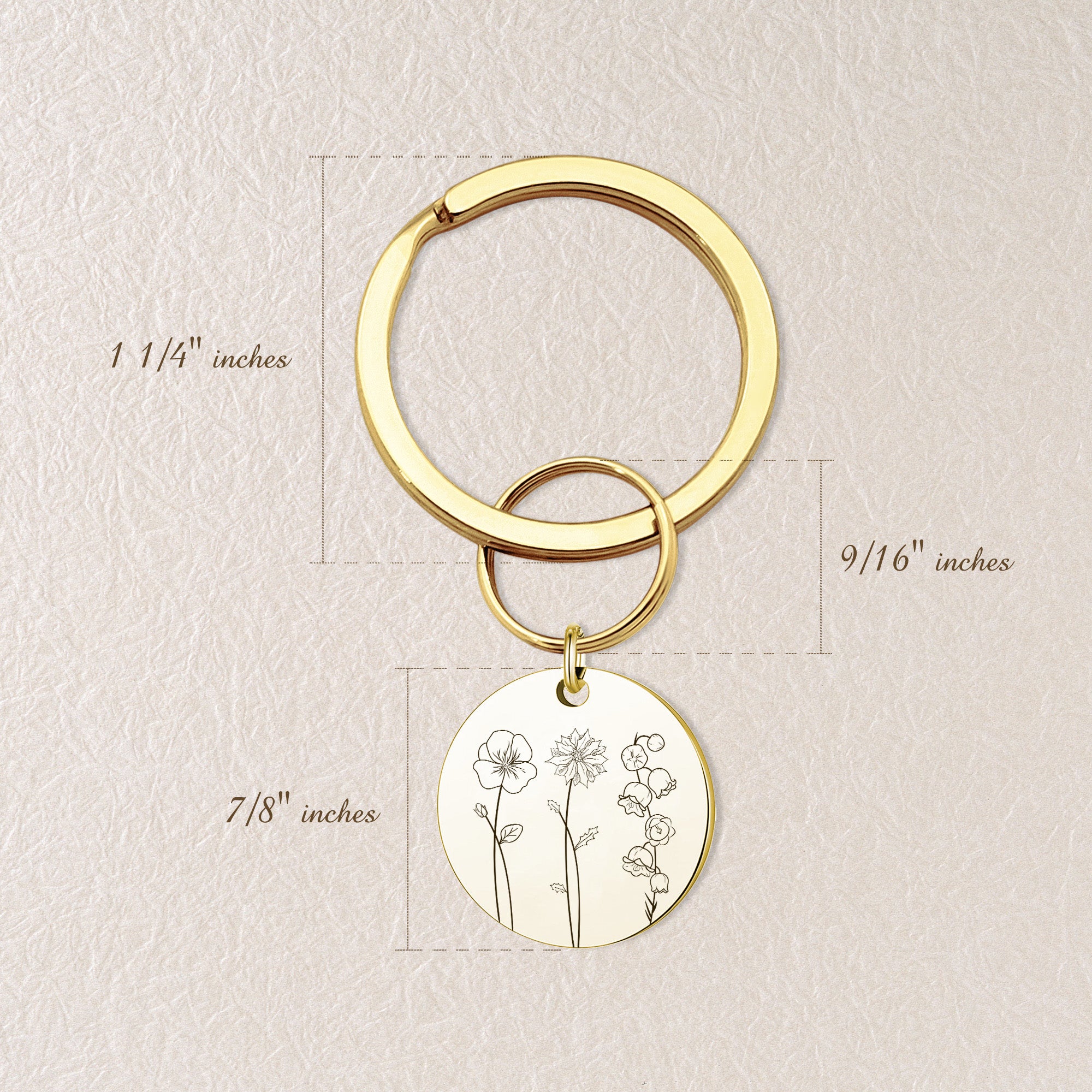 Birth Flower Garden Key Chain